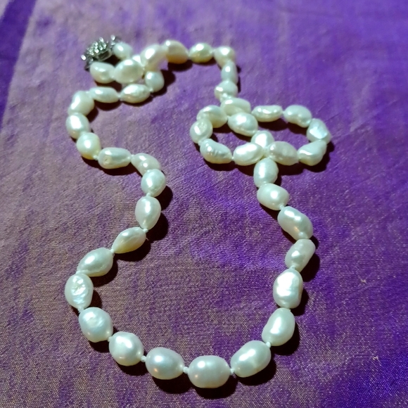 Jewelry Natural Baroque Pearls Real Cultured Freshwater Pearl Strand